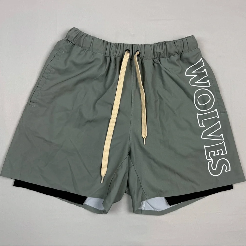 Darc Sport Mens Gym Shorts Sz Medium Lined Wolves Limited Edition Numbered A1 - Picture 1 of 9